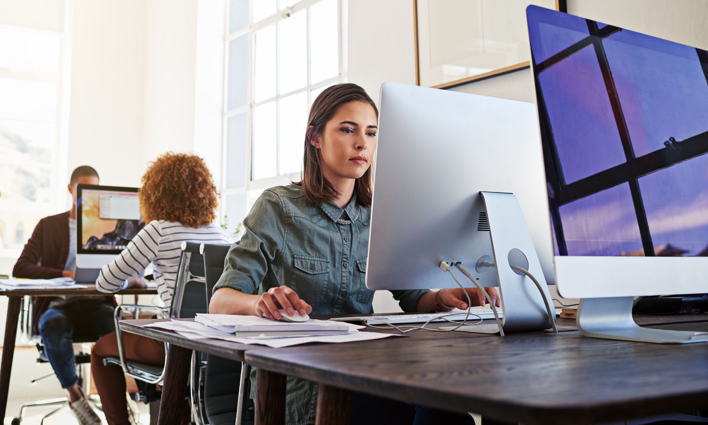 girl working on her computer