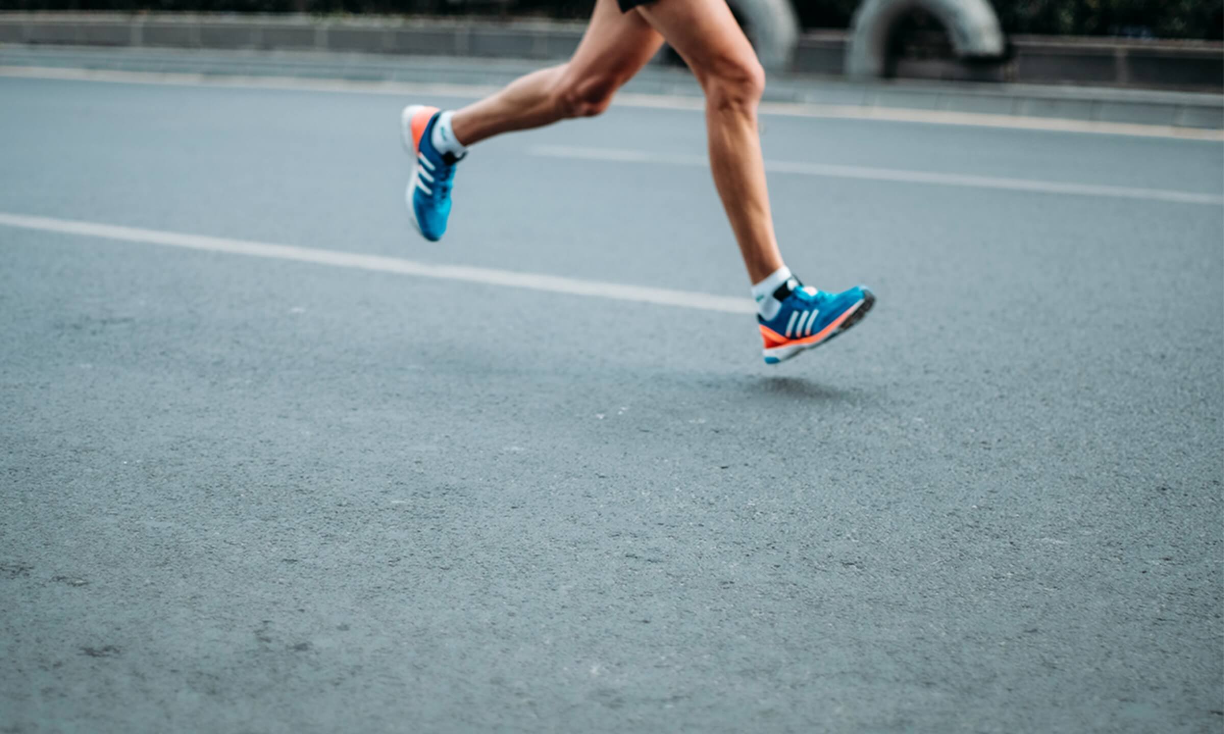 Person running on the road